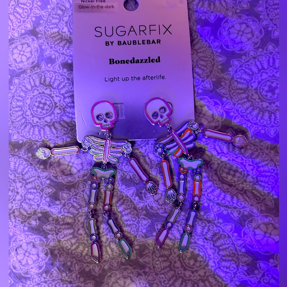 Baublebar Bone Dazzled long skeleton earrings NEW!